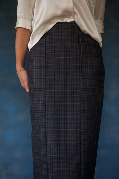 Italian Wool Straight Midi Skirt New