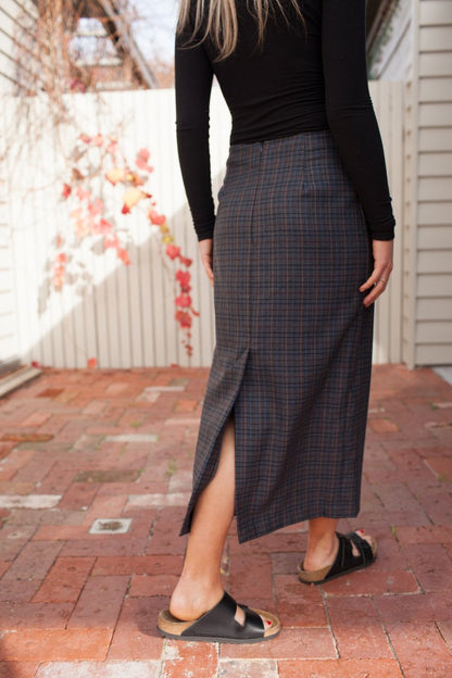 Italian Wool Straight Midi Skirt New